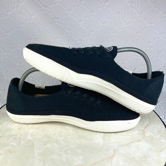 Vans Sneakers Mens 8.5 Black Canvas Ecocush Circle Vee Lace-up Comfortable Shoes - Picture 8 of 13